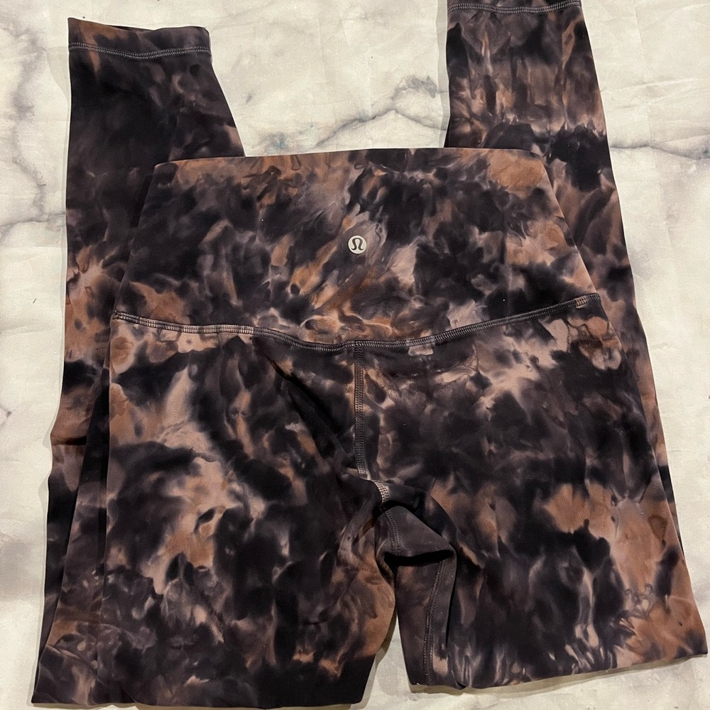 lululemon athletica Tie-Dye Black & Brown High-Rise Leggings